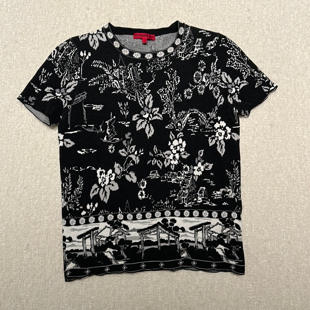 Vivienne Tam short sleeved chinoiserie sweater top